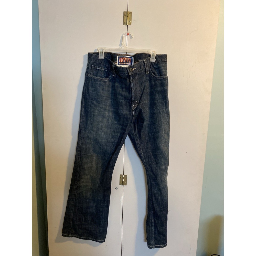 Levi's 514 Mens Size 36x30 Slim Straight Fit Jeans Dark Wash Blue Denim Jeans